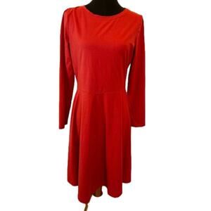 Elegant Red Long Sleeve Dress by Vettor XL